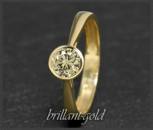 Gold Ring 0,50ct Brillant, zart gelb, Si2; 585 Gold